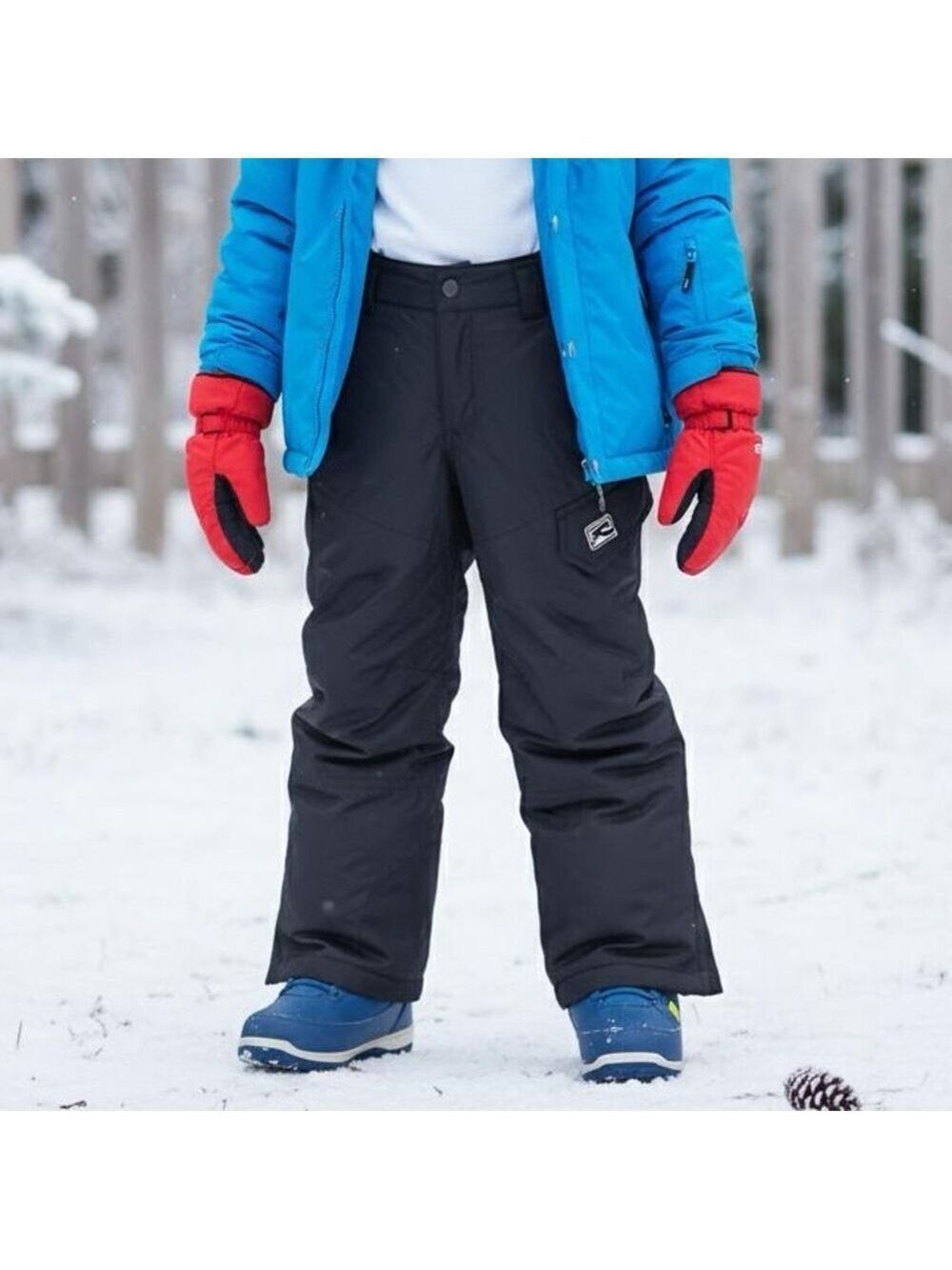 RWay Boy’s Kids Snow Pants Gray Insulated Winter Ski Youth Size S 5/6